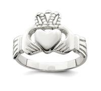 Bague pour femme en argent sterling 925 poli avec nœud celtique de Claddagh, US 7 | EU 55.25 | DE 17.25 | JP 14 | UK O, Métal Métal Argenté Argent sterling, Pas de gemme