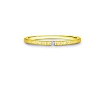 Bague pour femme en or jaune 9 K/14 carats Moissanite 1,5 mm, structure des lignes des pierres incrustées Bague pour femme, Taille 50 (Ø 15,9 mm), Métal précieux, Moissanite