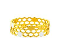 Bague pour femme en or jaune et blanc poinçonné 22 carats véritable