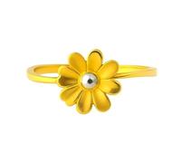 Bague pour femme en or jaune et blanc poinçonné 22 carats véritable avec motif fleur