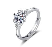 Bague pour Femme Fiancée Bague Argent Qualité Or Blanc 18 Carats Moissanite avec Des Pierres Précieuses Brillantes Taille Mère pour Sœur Anniversary Bijoux