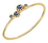 Bague pour Femme Fiancée Bague Fiançailles Or Jaune Or 14 Carats Saphir avec Une Pierre Précieuse Bleue de Forme Ronde Taille Tante pour Tante Fête Des Mères Bijoux
