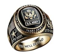 Bague pour homme style aigle, bague commémorative pour homme, personnalité rétro européenne et américaine, badge commémoratif tendance avec boîte, Adjustable, Métal plaqué or Émail, Agate