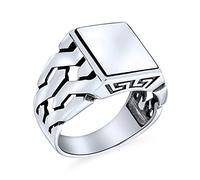 Bague Pour Hommes En Argent Sterling 925 Faites La Main En Turquie, Avec Monogramme Initial Sur La Chaîne Émaillons Cubains.