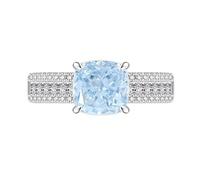 Bague Pour Pouce Femme, Bague Coussin Taille Brillant Taillée Comme Une Glace, Bague De Fiançailles Ou De Mariage Pour Femme, Saphir, Émeraude, Améthyste, Ru t Diamant Simulé, Bijou Cocktail