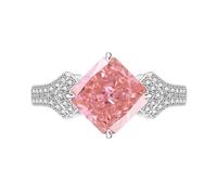 Bague Pour Pouce Femme, Bague Coussin Taille Brillant Taillée Comme Une Glace, Bague De Fiançailles Ou De Mariage Pour Femme, Saphir, Émeraude, Améthyste, Ru t Diamant Simulé, Bijou Cocktail