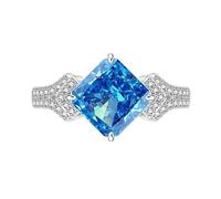 Bague Pour Pouce Femme, Bague Coussin Taille Brillant Taillée Comme Une Glace, Bague De Fiançailles Ou De Mariage Pour Femme, Saphir, Émeraude, Améthyste, Ru t Diamant Simulé, Bijou Cocktail