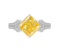 Bague Pour Pouce Femme, Bague Coussin Taille Brillant Taillée Comme Une Glace, Bague De Fiançailles Ou De Mariage Pour Femme, Saphir, Émeraude, Améthyste, Ru t Diamant Simulé, Bijou Cocktail