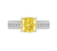 Bague Pour Pouce Femme, Bague Coussin Taille Brillant Taillée Comme Une Glace, Bague De Fiançailles Ou De Mariage Pour Femme, Saphir, Émeraude, Améthyste, Ru t Diamant Simulé, Bijou Cocktail