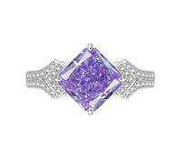 Bague Pour Pouce Femme, Bague Coussin Taille Brillant Taillée Comme Une Glace, Bague De Fiançailles Ou De Mariage Pour Femme, Saphir, Émeraude, Améthyste, Ru t Diamant Simulé, Bijou Cocktail