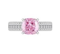 Bague Pour Pouce Femme, Bague Coussin Taille Brillant Taillée Comme Une Glace, Bague De Fiançailles Ou De Mariage Pour Femme, Saphir, Émeraude, Améthyste, Ru t Diamant Simulé, Bijou Cocktail