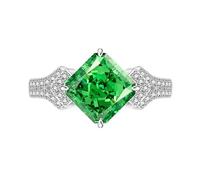 Bague Pour Pouce Femme, Bague Coussin Taille Brillant Taillée Comme Une Glace, Bague De Fiançailles Ou De Mariage Pour Femme, Saphir, Émeraude, Améthyste, Ru t Diamant Simulé, Bijou Cocktail