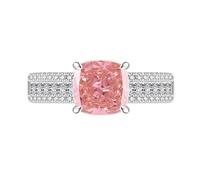 Bague Pour Pouce Femme, Bague Coussin Taille Brillant Taillée Comme Une Glace, Bague De Fiançailles Ou De Mariage Pour Femme, Saphir, Émeraude, Améthyste, Ru t Diamant Simulé, Bijou Cocktail