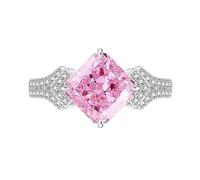 Bague Pour Pouce Femme, Bague Coussin Taille Brillant Taillée Comme Une Glace, Bague De Fiançailles Ou De Mariage Pour Femme, Saphir, Émeraude, Améthyste, Ru t Diamant Simulé, Bijou Cocktail