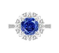 Bague Pour Pouce Femme, Bague Scintillante En Forme De Flocon De Neige, Taille Rose, Pour Femme, Bague De Fiançailles Ou De Mariage, Saphir, Émeraude, Améthyste, Ru iamant Simulé, Bijou Cock