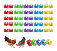 Bague pour Poule Identification, Anneaux de Jambe d'Identificatio 16 mm, 5 Couleurs, Numéro 1-50, pour Poulet, Canard, Goose