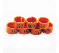 Bague Pour Poule Lot de 50 anneaux d'identification for pattes poulet, canard, oie, 1,6 cm, for volaille, équipement d'alimentation des oiseaux, outils gestion animaux(Red)