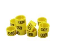 Bague Pour Poule Lot de 50 anneaux d'identification for pattes poulet, canard, oie, 1,6 cm, for volaille, équipement d'alimentation des oiseaux, outils gestion animaux(Yellow)