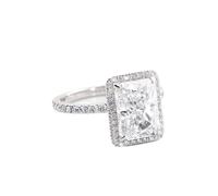 Bague pour Son Copain Bague Ethnique Argent Or Blanc 14 Carats Moissanite Rectangle à 4 Griffes avec Moissanite Taille Tante pour Épouse Thanksgiving Bijoux