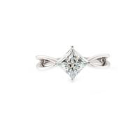 Bague pour Son Copain Bague Mariage Or Blanc 9K Moissanite avec 1 CT de Moissanite de Forme Carrée Taille Sœur pour Épouse Fiançailles Bijoux