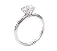 Bague pour Son Copain Bijoux Argent Femme Or Blanc 18 Carats Moissanite Solitaire Rond avec 1 CT de Moissanite Taille Épouse pour Épouse Fête Des Mères Bijoux