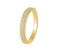 Bague pour Son Copain Wedding Rings 18 Carat Gold Au750 Moissanite Petites Perles Rondes Taille Tante pour Mesdames Anniversaire Bijoux