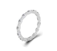 Bague pour Un Mariage Alliance Moissanite Femme Or Blanc 14 Carats Éternité Taille Mesdames pour Mère Anniversary Bijoux