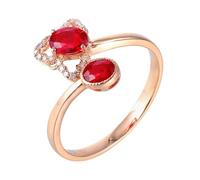 Bague pour Un Mariage Alliance Or Femme 18 Carats Or Jaune Ruby Créé en Laboratoire Évidé avec Rubis Rouge et Diamant de 0,85 CT Taille Solide Non Plaqué Moderne pour Sœur Saint Valentin Bijoux