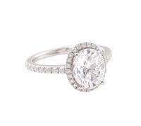 Bague pour Un Mariage Bague Mariage en Or Blanc 9K Moissanite Ovale Taille Mesdames pour Mesdames Nouvel An Bijoux