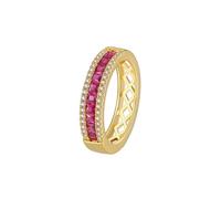 Bague pour Un Mariage Bijoux Femme 14 Carats Au585 Ruby Créé en Laboratoire Demi-Éternité Taille Lesbienne pour Mesdames Cocktail