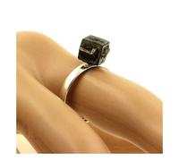 Bague Pyrite Brut Plaqué Argent. 14.20 Ct. Taille Réglable.