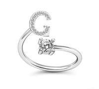 Bague réglable à base de cuivre avec 26 lettres rotatives pour une orthographe personnalisée et un look minimaliste (G)