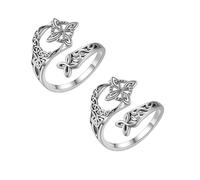 Bague réglable avec nœud de sorcière pour femme, bague celtique ouverte, nœud de protection des sorcières, bague celtique faite à la main pour femme, One Size Fits Most, Argent sterling, Ormeau