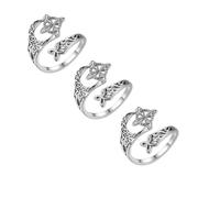 Bague réglable avec nœud de sorcière pour femme, bague celtique ouverte, nœud de protection des sorcières, bague celtique faite à la main pour femme, One Size Fits Most, Argent sterling, Ormeau