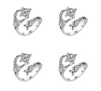 Bague réglable avec nœud de sorcière pour femme, bague celtique ouverte, nœud de protection des sorcières, bague celtique faite à la main pour femme, One Size Fits Most, Argent sterling, Ormeau