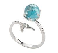 Bague réglable en argent Sterling 925, anneaux ouverts, enroulés autour de la corde torsadée, 1 pièce (bleu)