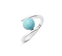 Bague réglable en argent sterling 925 véritable turquoise pour femme, bijou Reiki, bague de fiançailles solitaire bypass, pierre de naissance de décembre, N 1/2, Pierre précieuse., Turquoise
