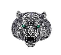 Bague Réglable En Argent Sterling Avec Tête De Léopard, Bague En Argent Sterling S925 À La Mode Pour Les Hommes