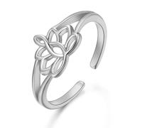 Bague réglable en forme de fleur de lotus pour femmes et filles, ajustement confortable, bague de mariage ajourée empilable pour encouragement au yoga, bijoux spirituels, bague délicate au quotidien