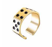Bague Reglable Femme Anneaux d'anxiété pour femmes hommes bague de promesse d'anxiété Gay bijoux dés rotatifs bandes argent/noir/or (Gold, adjustable)