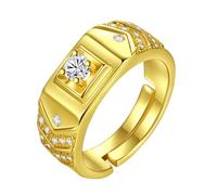 Bague Reglable Femme Bague ajustable en moissanite pour femme, alliance empilable, bijou de promesse élégant et délicat, accessoire de mode (Orange, 5X5CM)