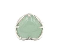 Bague Reglable Femme, Bague En Cristal Naturel Pour Femme, Ajustable, Avec Pendentif Cœur Et Pierre Précieuse, Faite Main, Bijou Spirituel Inspiré Des 7 Chakras, Cadeau Pour Femme Et Homme