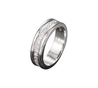 Bague Reglable Femme Couple princesse coupe serti bague mode luxe femmes fiançailles bijoux de mariage (Silver, 8)