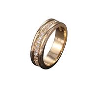 Bague Reglable Femme Couple princesse coupe serti bague mode luxe femmes fiançailles bijoux de mariage (Gold, 8)