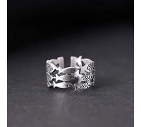 Bague réglable pour femme, argent sterling S925, rétro multicouche, poisson, animal, simple, élégant, réglable, ouvert, articulation, queue, doigt, articulation, orteil, bijoux pour femme M?