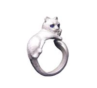 Bague réglable pour femme avec chat paresseux, bague tendance ouverte en forme de chat mignon, bague personnalisée pour chat, cadeau de Saint-Valentin, de Noël pour femme, petite amie
