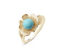 Bague réglable turquoise faite à la main, bague déclaration florale pour femme, argent sterling 925, Q 1/2, Pierre précieuse., Turquoise