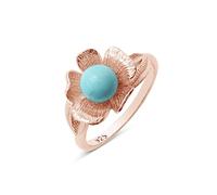 Bague réglable turquoise faite à la main, bague déclaration florale pour femme, argent sterling 925, Q 1/2, Pierre précieuse., Turquoise