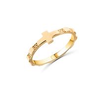 Bague Religieux Rosaire Homme Femme en Argent Sterling 925 Plaqué Or 18 carats -, Argent sterling