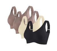 Bague rembourrée pour femme, sous-vêtements confortables et respirants, grande boucle, soutien-gorge féminin, gilet profond, bralette, soutien-gorge sans fil, t-shirt en dentelle, As, L